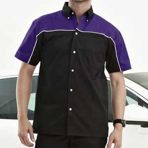 NEW 3XL/4XL Tri Mountain Racewear Downshifter 908 Purple Black Button Up Shirt